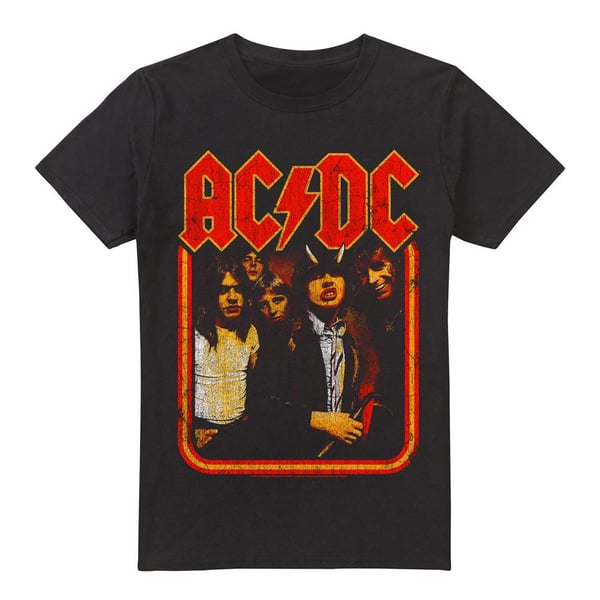 AC/DC Group Distressed T-shirt til mænd