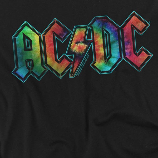 AC/DC Miesten solmuvärjätty logo T-paita