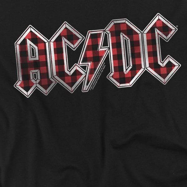 AC/DC Miesten Ruudullinen Logo T-paita