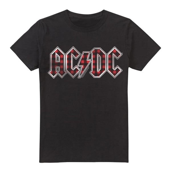 AC/DC Miesten Ruudullinen Logo T-paita
