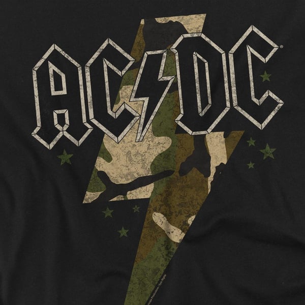 AC/DC Miesten Camo Bolt T-paita