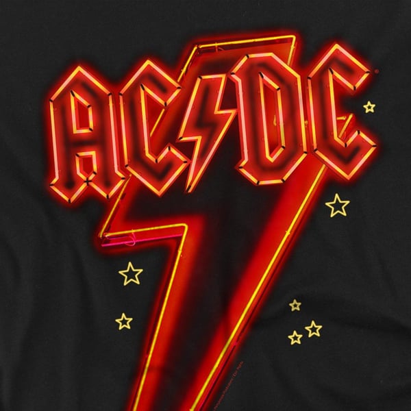 AC/DC Miesten Neon Bolt T-paita