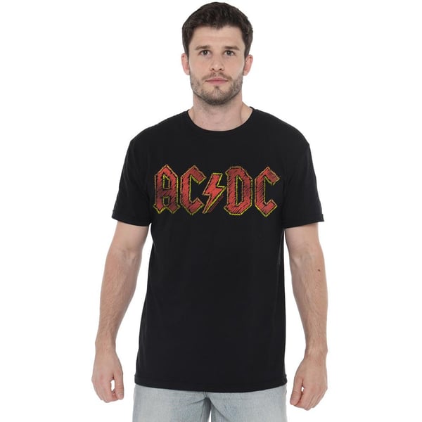 AC/DC Miesten käsin piirretty logo T-paita