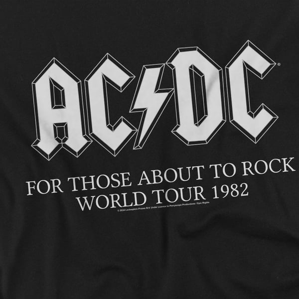 AC/DC Mens World Tour 1982 T-Shirt
