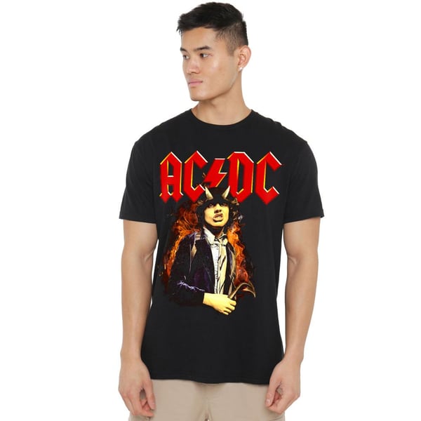 AC/DC Miesten Fire And Horns T-paita