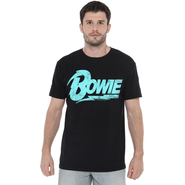 David Bowie T-shirt med logo til mænd