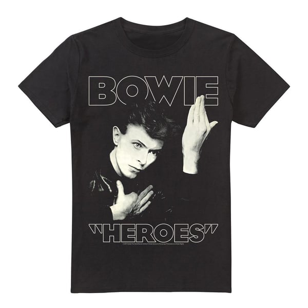 David Bowie Mens Heroes Cover T-Shirt David Bowie Mens Heroes Cover T-Shirt
