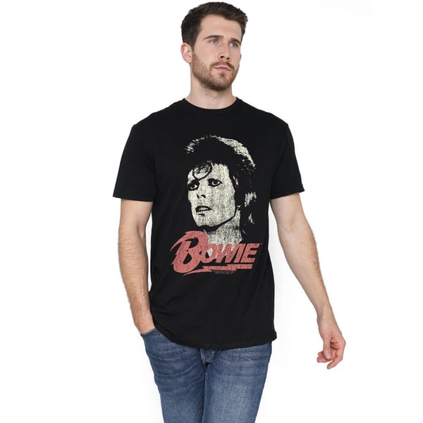 David Bowie Mens Distressed T-Shirt