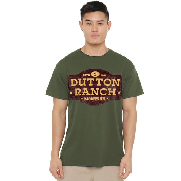 Yellowstone Mens Dutton Ranch Distressed T-Shirt