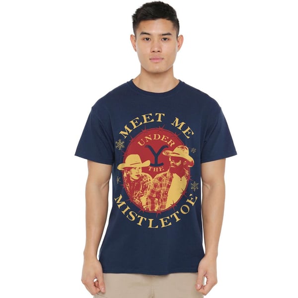 Yellowstone Mens Meet Me Under The Mistletoe Christmas T-Shirt