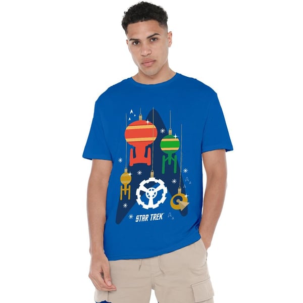 Star Trek Mens Spaceship Bauble Christmas T-Shirt
