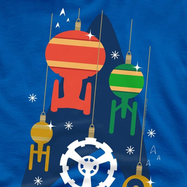 Star Trek Mens Spaceship Bauble Christmas T-Shirt