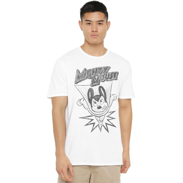 Mighty Mouse Mens Bursting Out T-Shirt