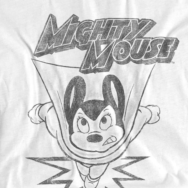 Mighty Mouse Mens Bursting Out T-Shirt