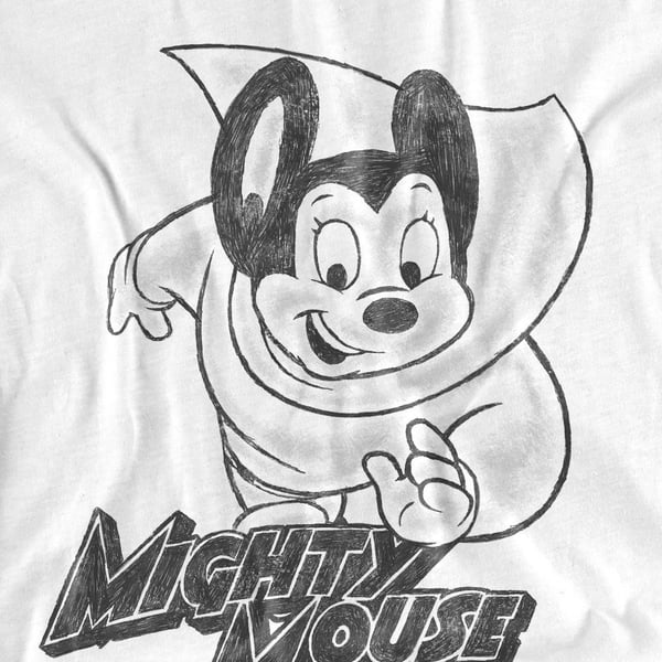 Mighty Mouse Miesten Mighty Sketch T-paita