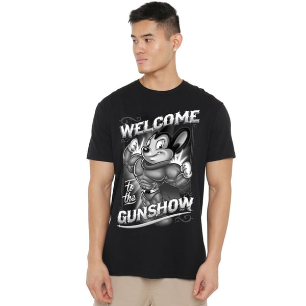 Mighty Mouse Miesten Mighty Gunshow T-paita