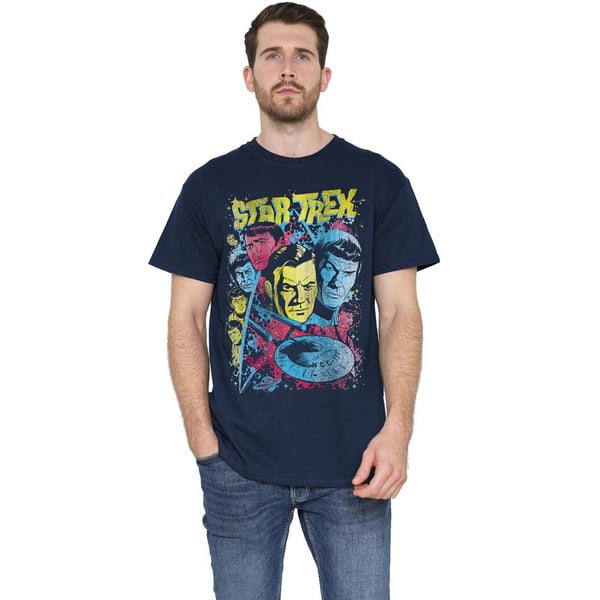 Star Trek Mens Classic Crew Illustrated T-Shirt