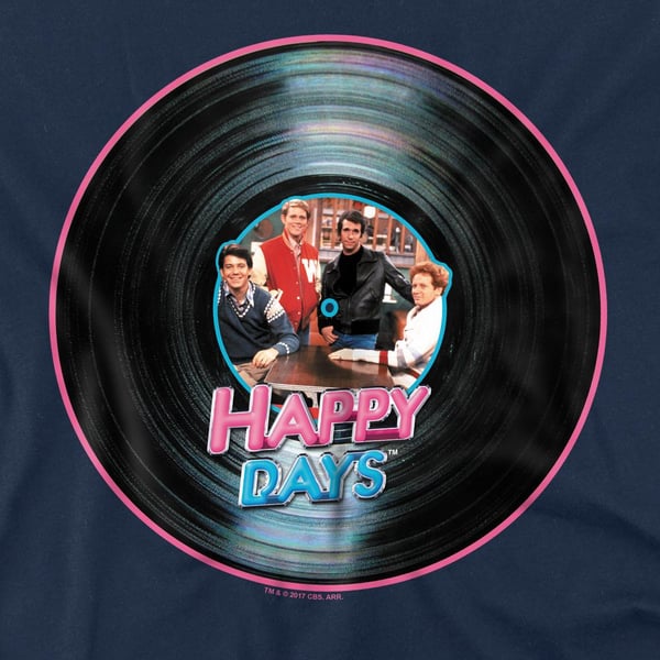 Happy Days Mens On the Record T-Shirt