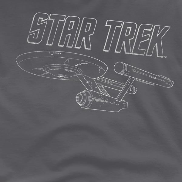 Star Trek Mens The Original Series Enterprise T-Shirt