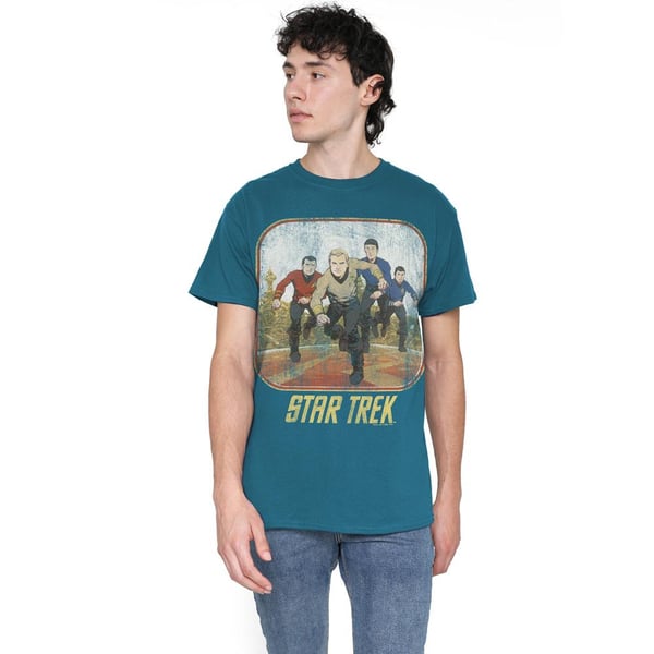Star Trek Mens Original Running Cartoon T-Shirt