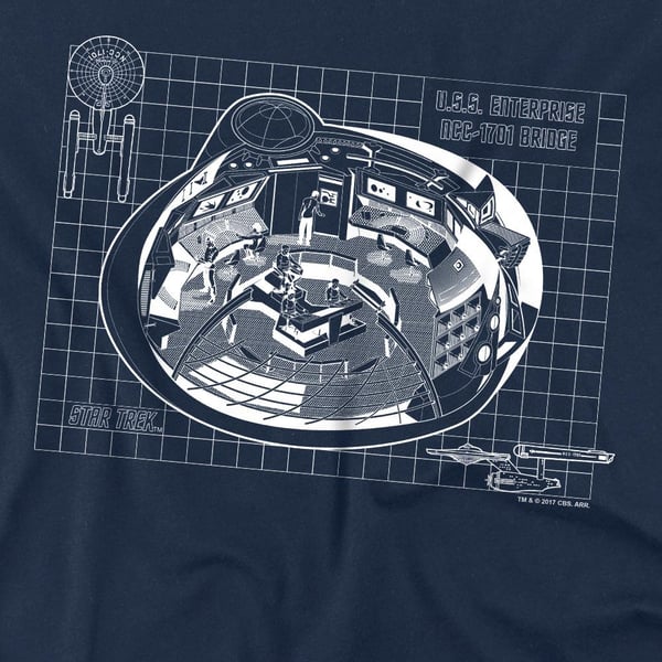 Star Trek Mens Bridge Print T-Shirt