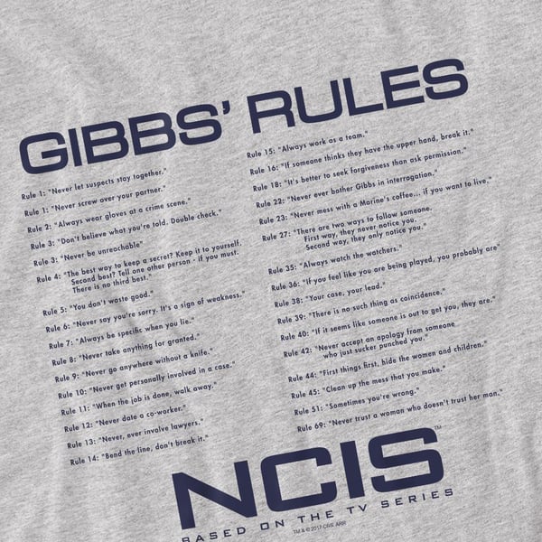 NCIS Herr Gibbs Rules T-shirt