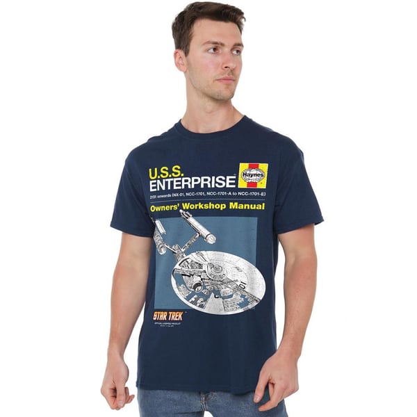 Star Trek Mens Enterprise Manual T-Shirt