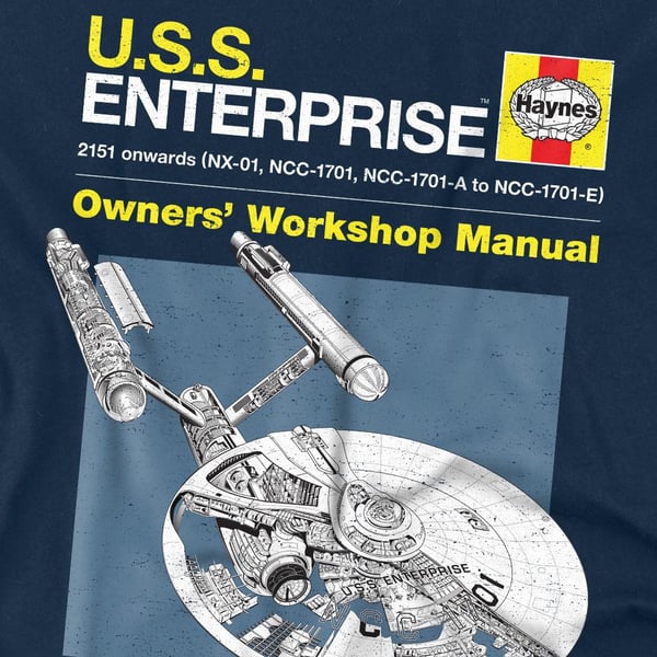 Star Trek Mens Enterprise Manual T-Shirt