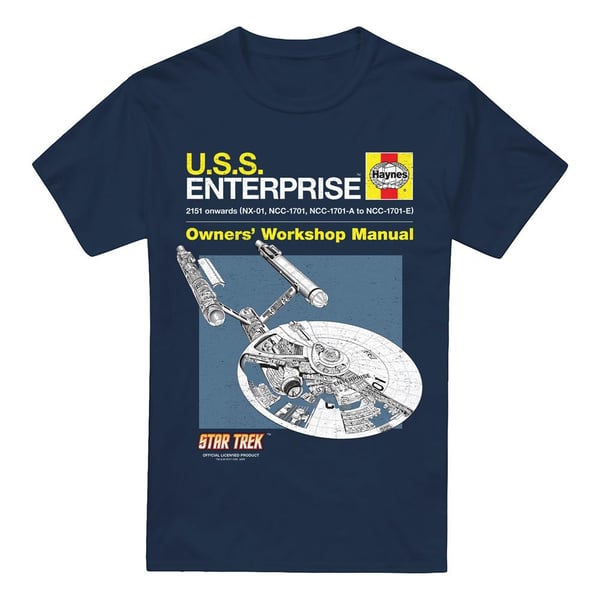 Star Trek Mens Enterprise Manual T-Shirt