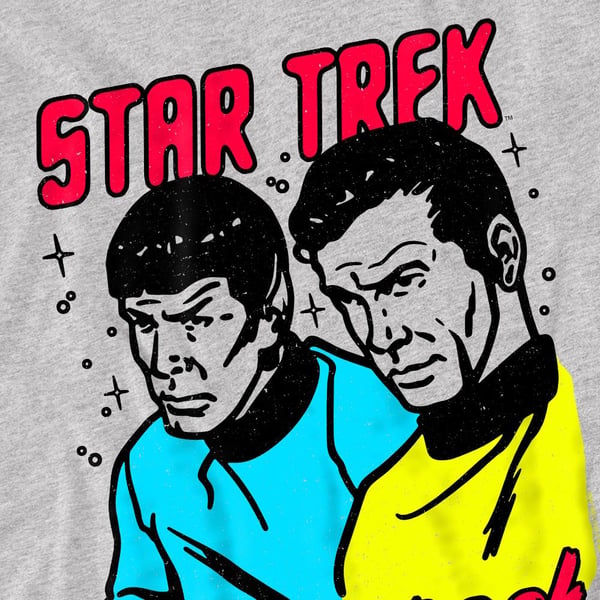 Star Trek Mens Kirk & Spock T-Shirt