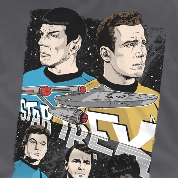 Star Trek Mens Illustrated Crew T-Shirt