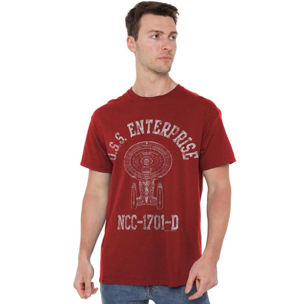 Star Trek Miesten Enterprise D Urheilullinen T-paita