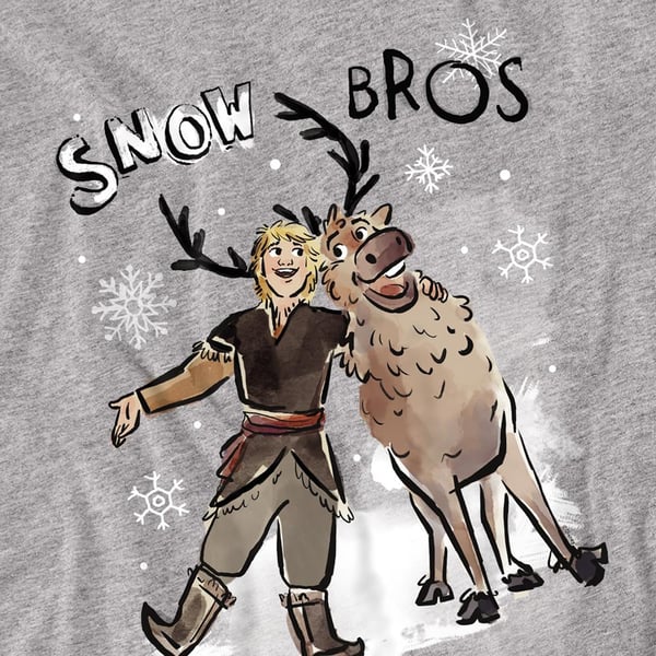 Frozen Unisex Adult Snow Bros Kristoff Sven T-Shirt