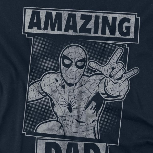 Spider-Man Unisex Adult Amazing Dad Mono Fathers Day T-Shirt