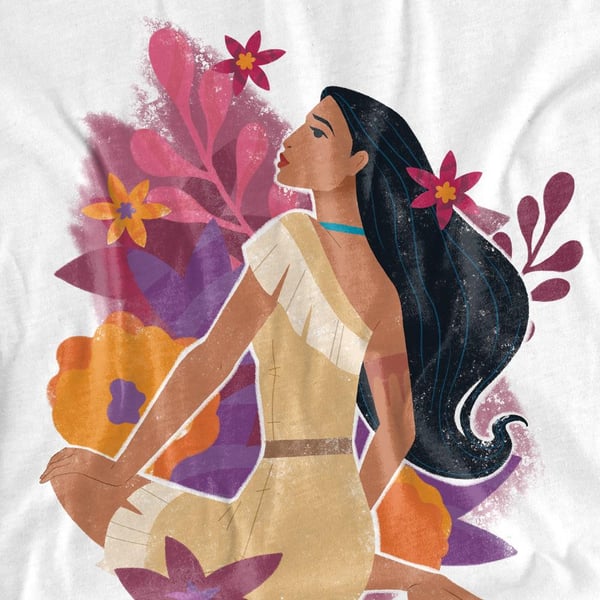 Pocahontas Unisex Aikuisten Kukkia T-paita