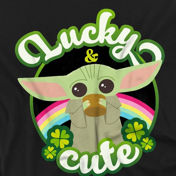 Star Wars Unisex Adult Lucky Cute Grogu St Patricks Day T-Shirt