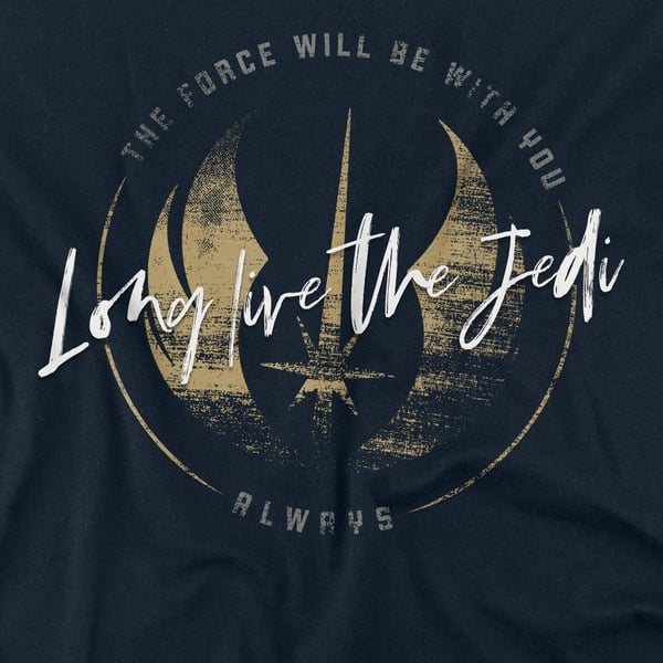 Star Wars Unisex Adult Long Live The Jedi Obi Wan Kenobi T-Shirt