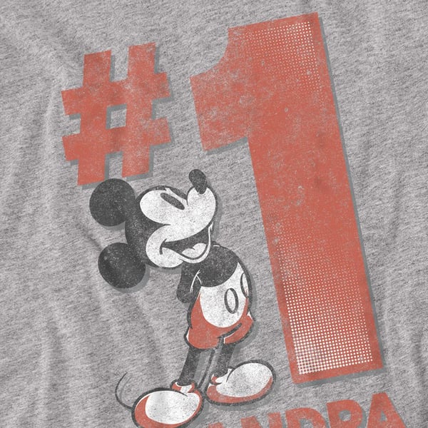 Disney Unisex Adult Number 1 Grandpa Mickey Mouse T-Shirt