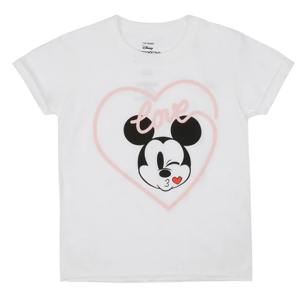 Disney Girls Mickey Mouse Kiss T-Shirt
