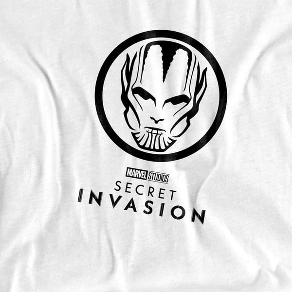Marvel Unisex Adult Secret Invasion Mono Badge T-Shirt