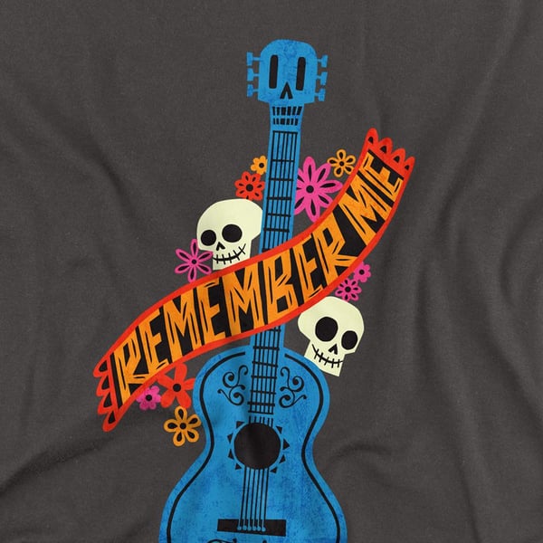 Coco Unisex Adult Remember Me Guitar With Skulls T-Shirt