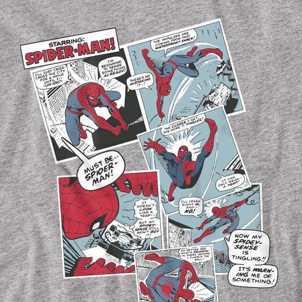 Spider-Man Unisex Adult Panel Collage T-Shirt