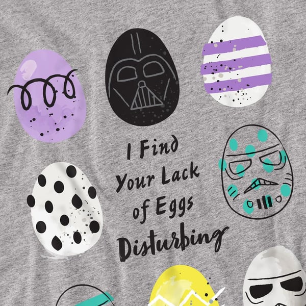 Star Wars Unisex Adult Your Lack Of Easter Eggs Disturbing Darth Vader T-Shirt