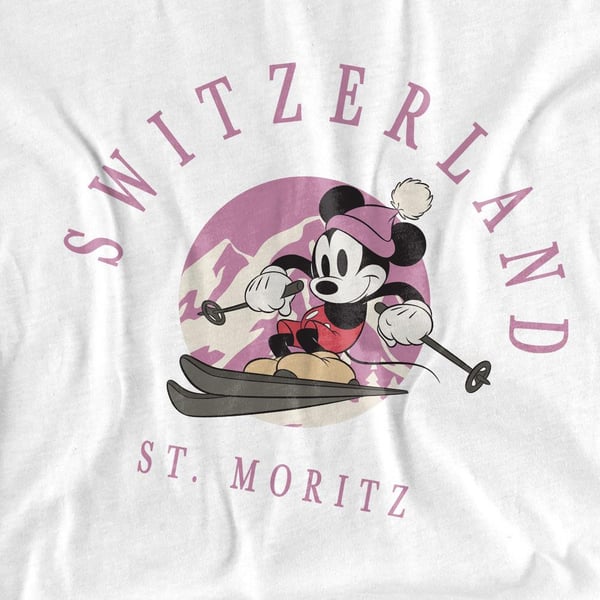 Disney Unisex Adult Switzerland Mickey Mouse T-Shirt