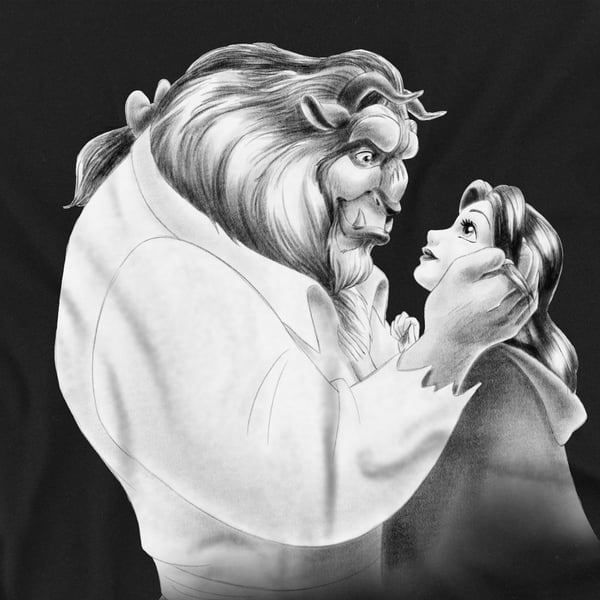 Beauty And The Beast Unisex Adult Sketch T-Shirt