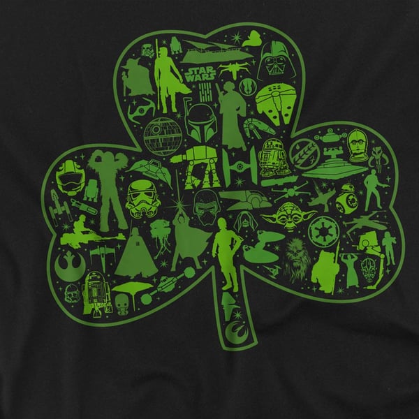Star Wars Unisex Adult Clover Icons St Patricks Day T-Shirt