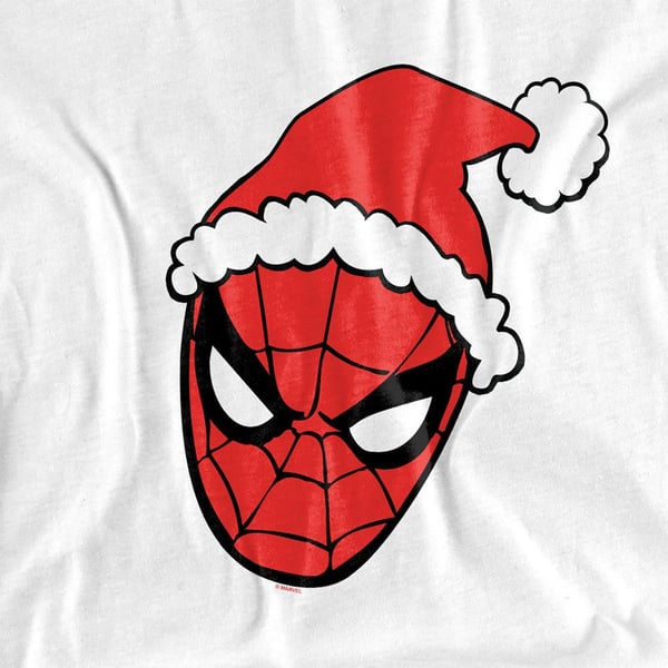 Spider-Man Unisex Adult Santa Hat T-Shirt