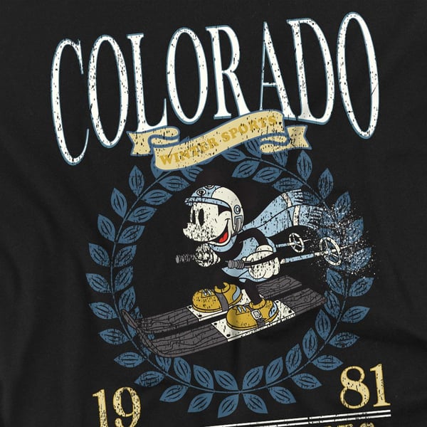 Disney Unisex Adult Colorado Ski Mickey Mouse T-Shirt