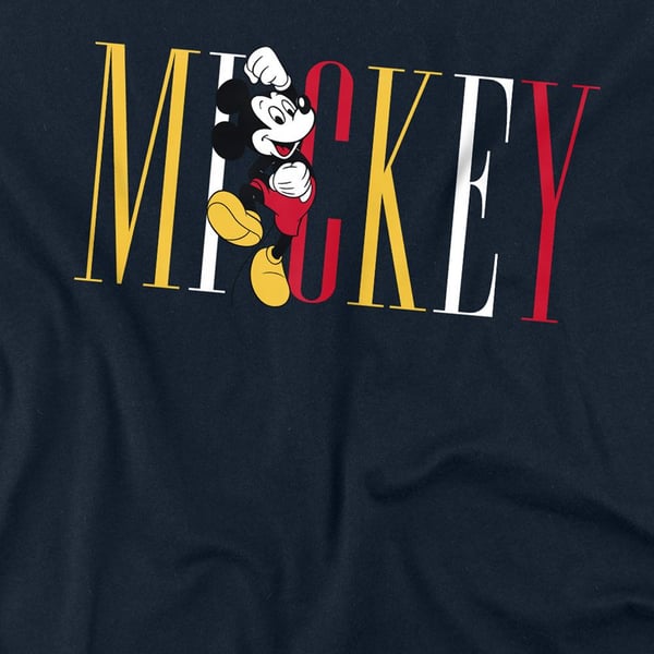 Disney Unisex Adult Mickey Mouse Multicolour Name T-Shirt