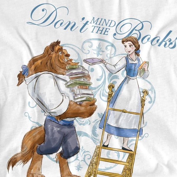 Beauty And The Beast Unisex Adult Don´t Mind the Books T-Shirt